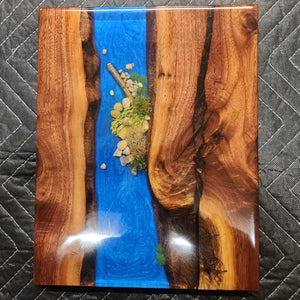 9 x 12 epoxy cutting board river scape