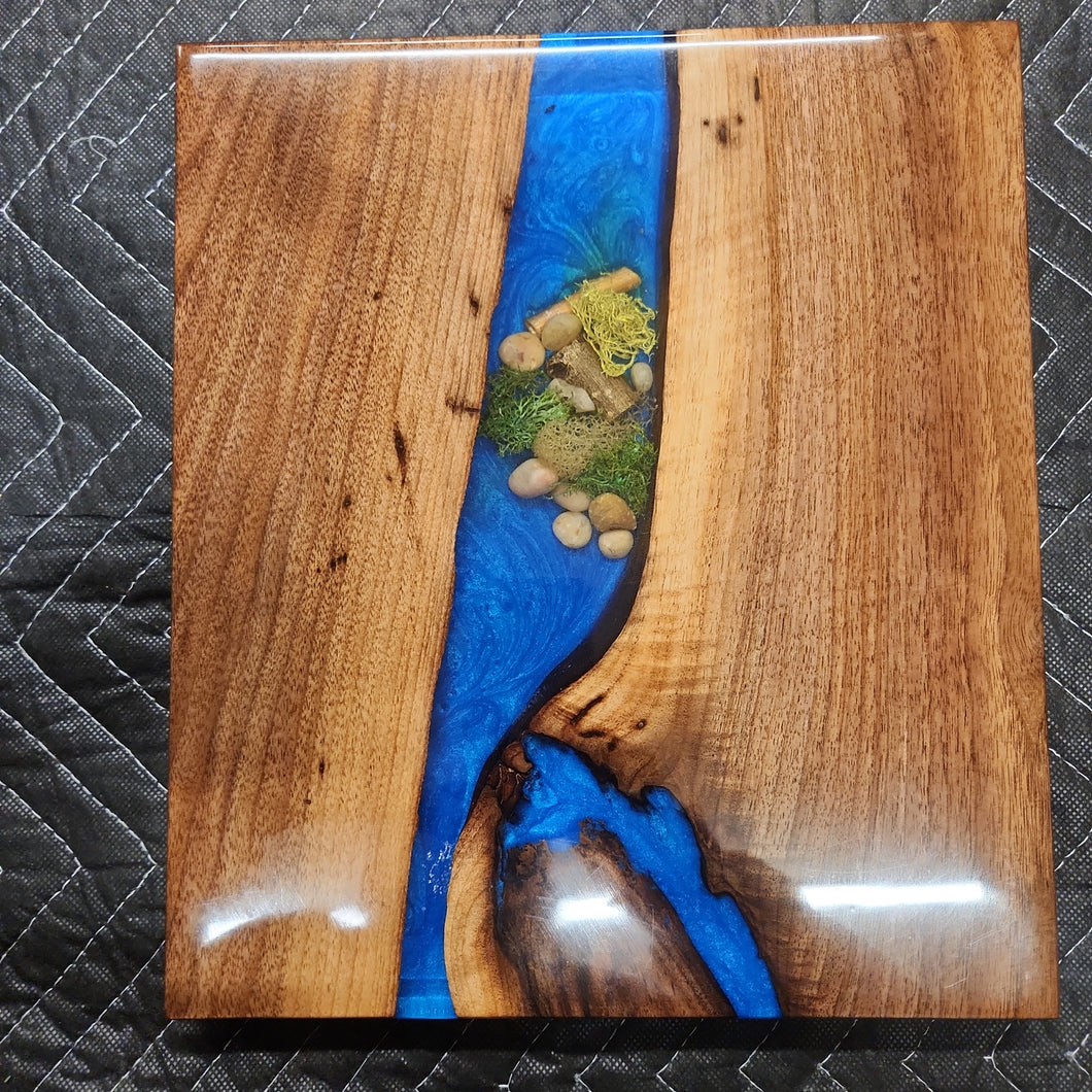 9 x 12 epoxy cutting board river scape