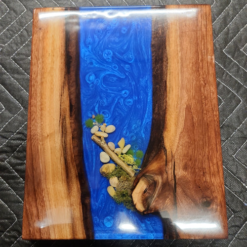 9 x 12 epoxy cutting board river scape