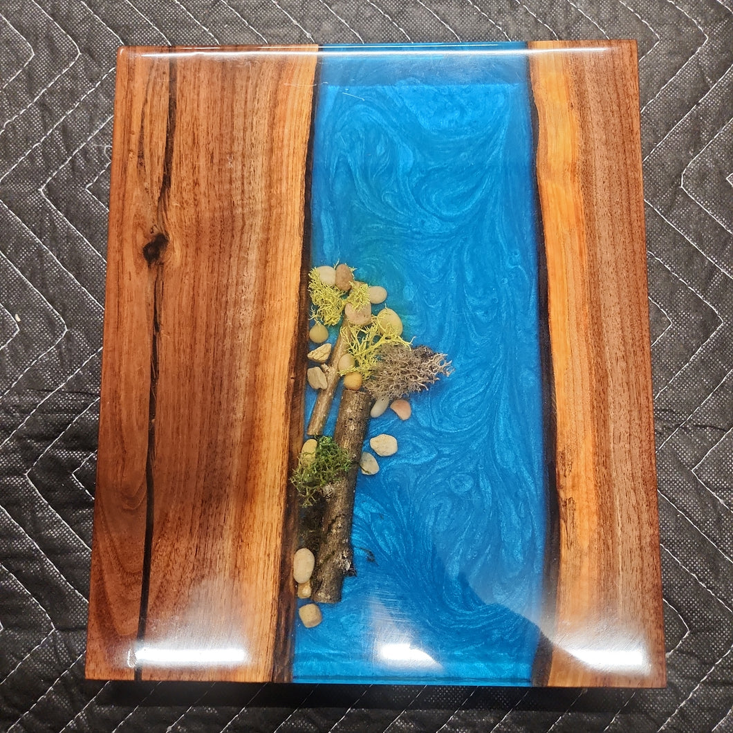 9 x 12 epoxy cutting board river scape