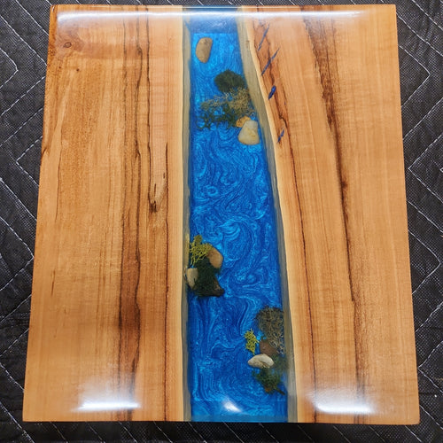 9 x 12 epoxy cutting board river scape