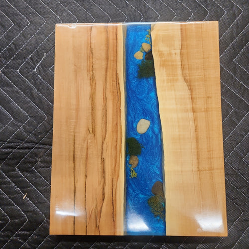 9 x 12 epoxy cutting board river scape