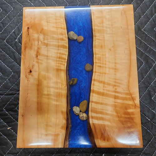 9 x 12 epoxy cutting board river scape