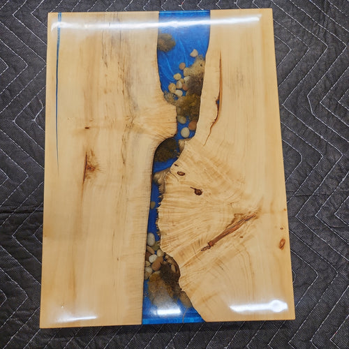 12 x 16 epoxy cutting board river scape