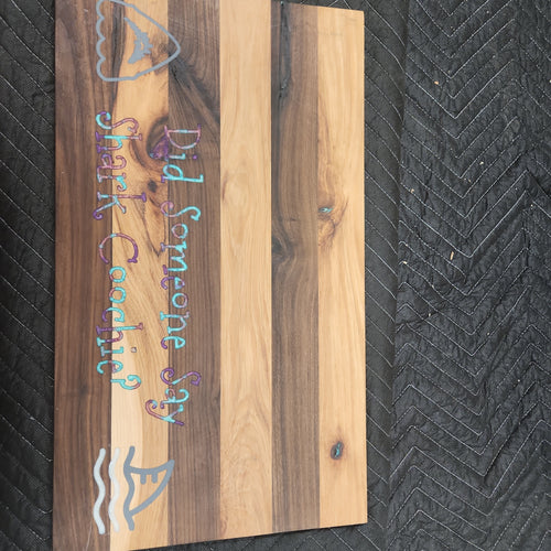 Traditional cutting board shark